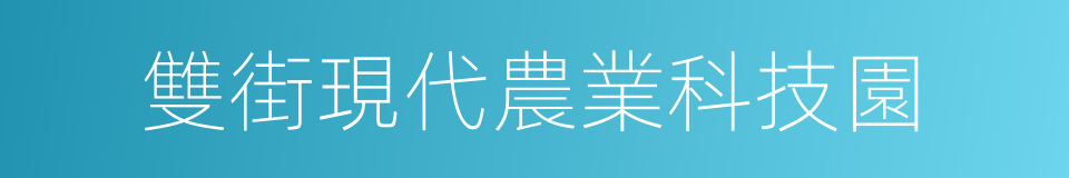 雙街現代農業科技園的同義詞