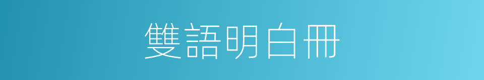 雙語明白冊的同義詞