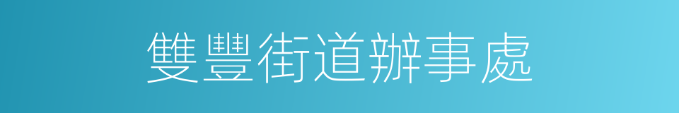 雙豐街道辦事處的同義詞