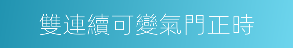 雙連續可變氣門正時的同義詞