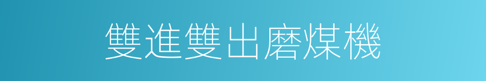 雙進雙出磨煤機的同義詞