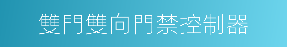 雙門雙向門禁控制器的同義詞