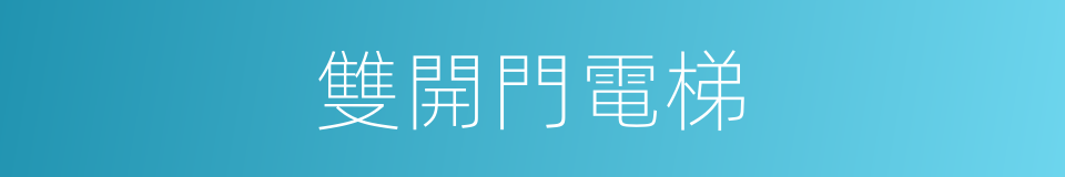 雙開門電梯的同義詞