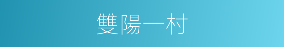 雙陽一村的同義詞