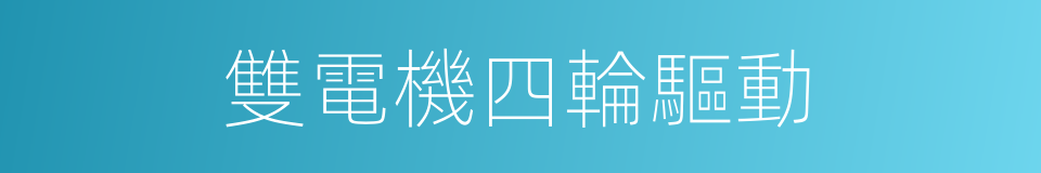 雙電機四輪驅動的同義詞