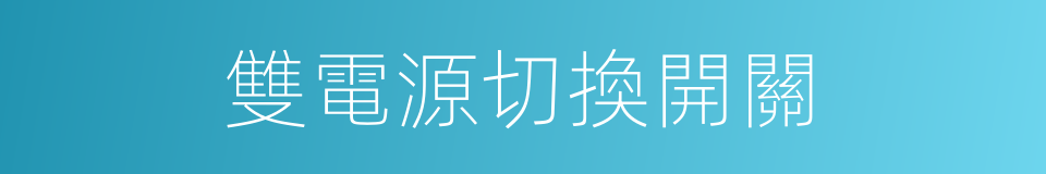 雙電源切換開關的同義詞