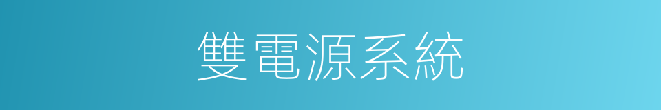 雙電源系統的同義詞