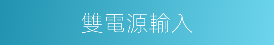 雙電源輸入的同義詞