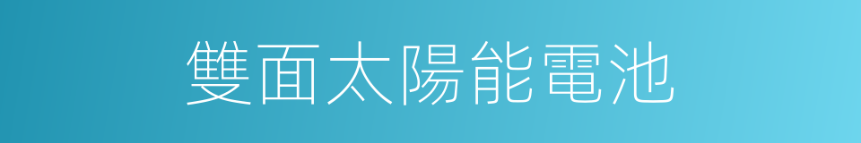 雙面太陽能電池的同義詞