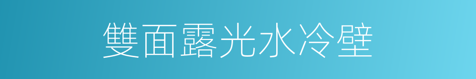 雙面露光水冷壁的同義詞