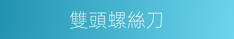 雙頭螺絲刀的同義詞