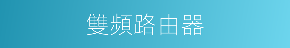 雙頻路由器的同義詞