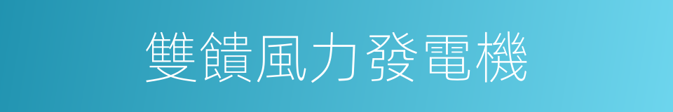 雙饋風力發電機的同義詞