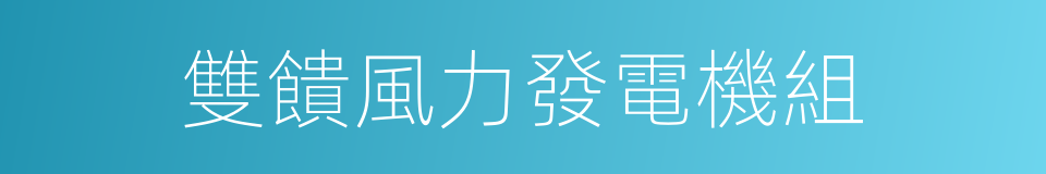 雙饋風力發電機組的同義詞