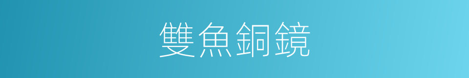 雙魚銅鏡的同義詞