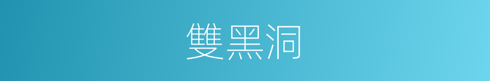 雙黑洞的同義詞