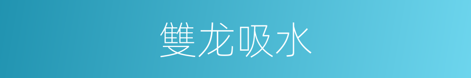 雙龙吸水的同義詞