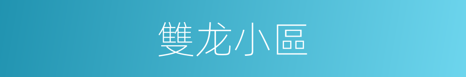 雙龙小區的同義詞