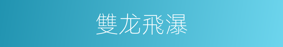 雙龙飛瀑的同義詞