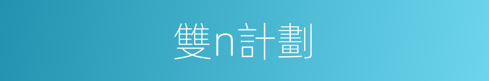 雙n計劃的同義詞