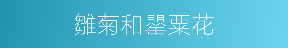 雛菊和罌粟花的同義詞