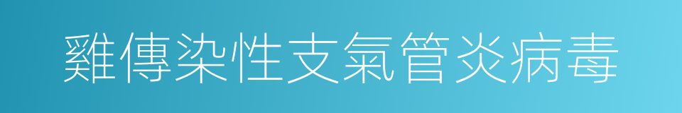 雞傳染性支氣管炎病毒的同義詞