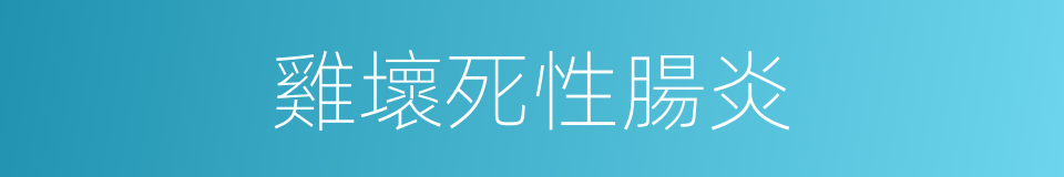 雞壞死性腸炎的同義詞