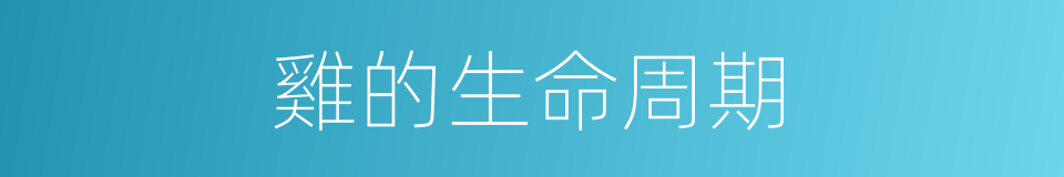 雞的生命周期的同義詞