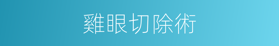 雞眼切除術的同義詞