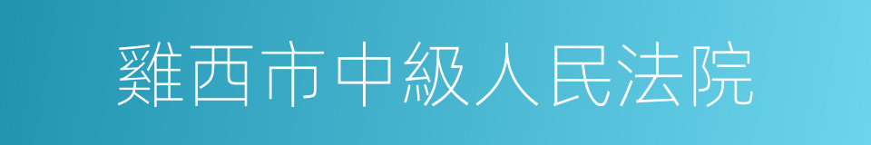 雞西市中級人民法院的同義詞