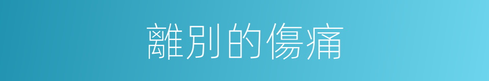 離別的傷痛的同義詞