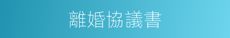 離婚協議書的同義詞