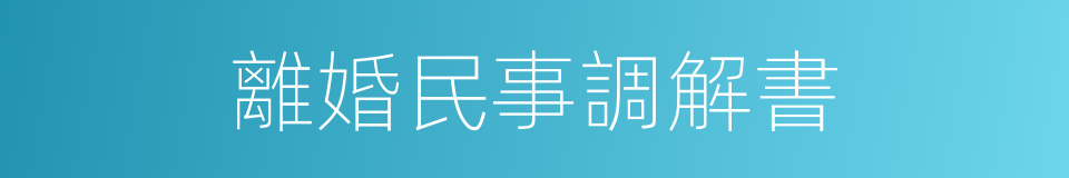 離婚民事調解書的同義詞