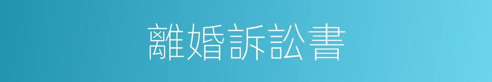 離婚訴訟書的同義詞