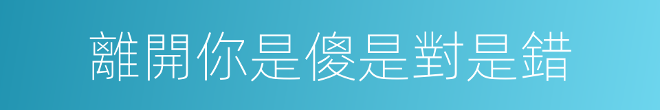 離開你是傻是對是錯的同義詞