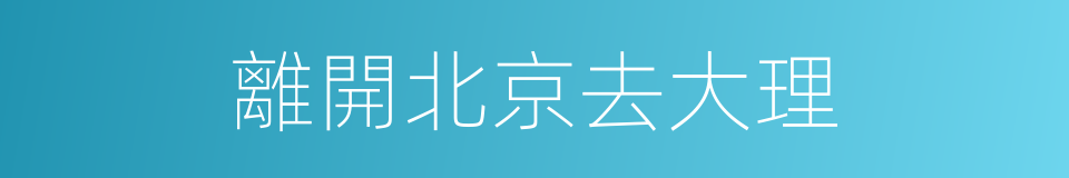 離開北京去大理的同義詞