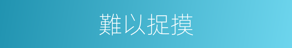 難以捉摸的意思