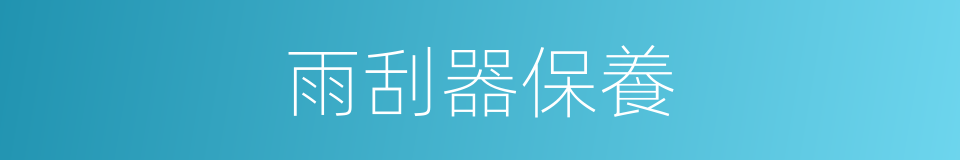 雨刮器保養的同義詞
