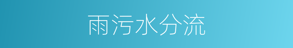 雨污水分流的同义词