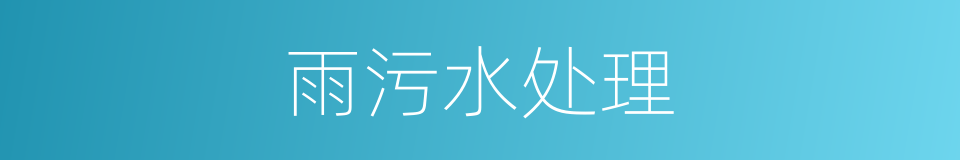 雨污水处理的同义词