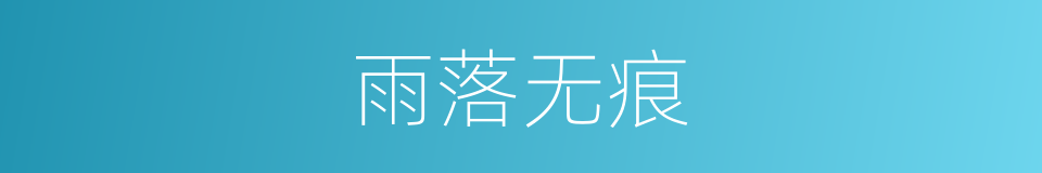 雨落无痕的同义词