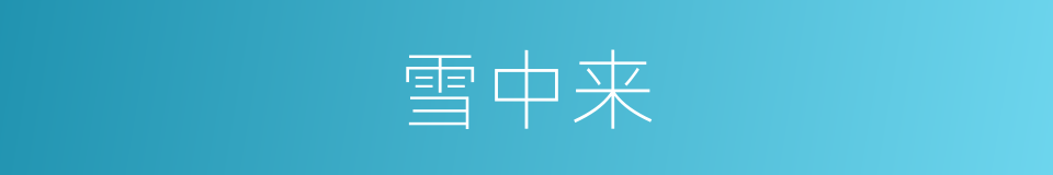雪中来的同义词