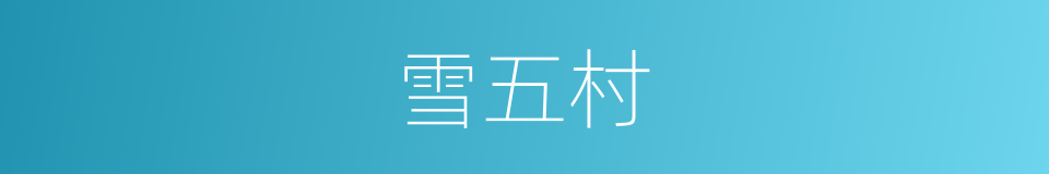 雪五村的同义词