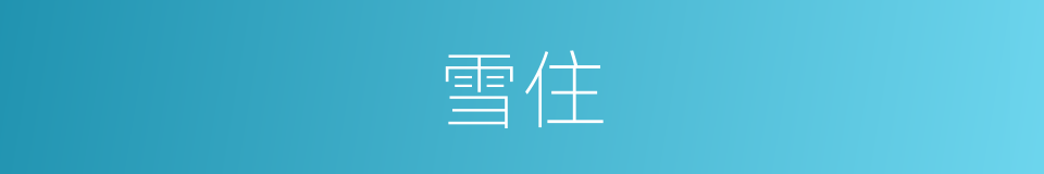 雪住的同义词