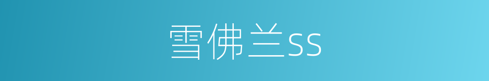 雪佛兰ss的同义词