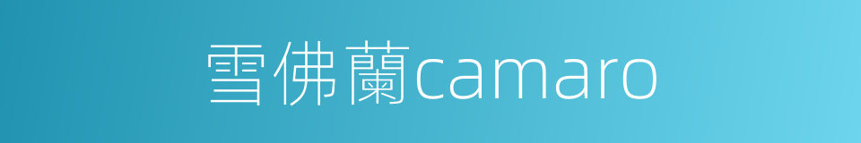 雪佛蘭camaro的同義詞