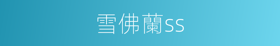 雪佛蘭ss的同義詞