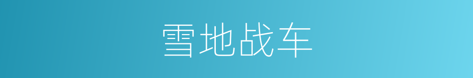 雪地战车的同义词