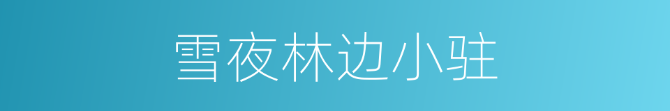 雪夜林边小驻的同义词