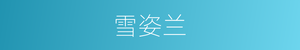 雪姿兰的同义词